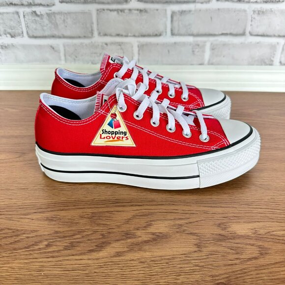 ⭐Converse Chuck Taylor All Star Lift Low Platform 8.5 Women's Shoes Red A14905C - Picture 12 of 13